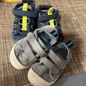 Cat & Jack Grey Canvas Hook-and-Loop Toddler Sneakers